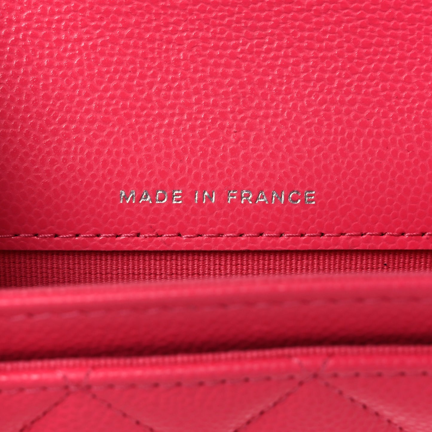 Caviar Quilted Flap Card Holder Wallet Fuchsia
