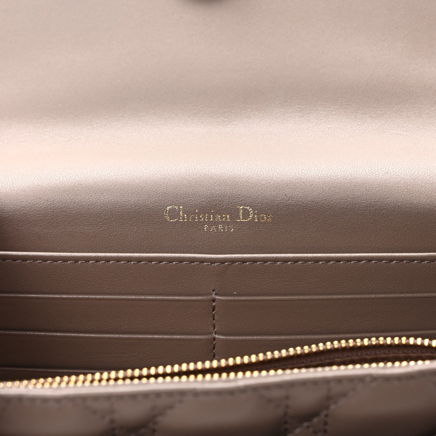 Christian Dior Lambskin Chain Lady Dior Chain Pouch Warm Taupe 6 of 9