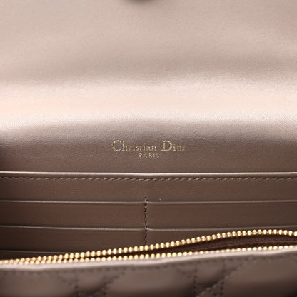 Christian Dior Lambskin Chain Lady Dior Chain Pouch Warm Taupe 6 of 9