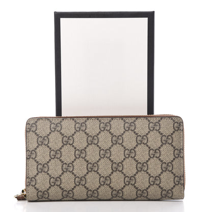 Gucci GG Supreme Monogram Cuoio Toscano Zip Around Wallet Beige Ebony Cuir 9 of 9