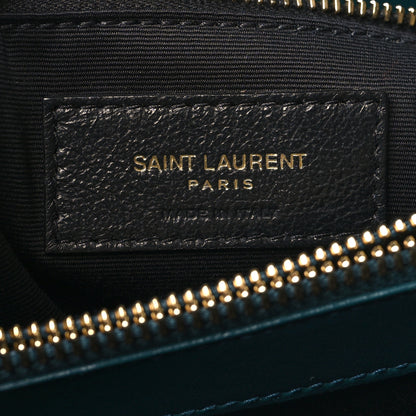 Saint Laurent Calfskin Y Quilted Monogram Medium Loulou Chain Satchel Sea Turquoise 6 of 10