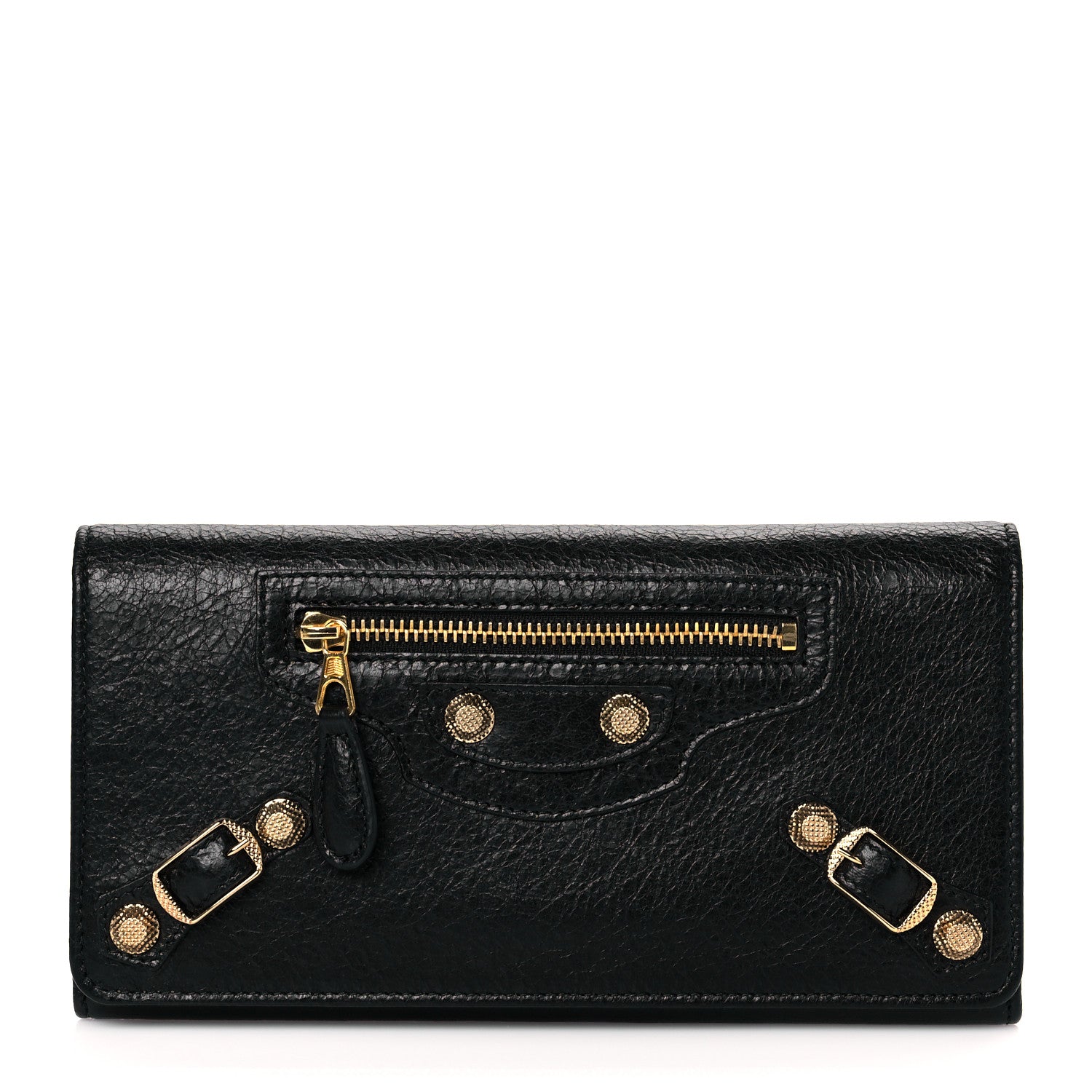 Balenciaga Agneau Giant 12 Gold Hardware Money Wallet Black 1 of 10