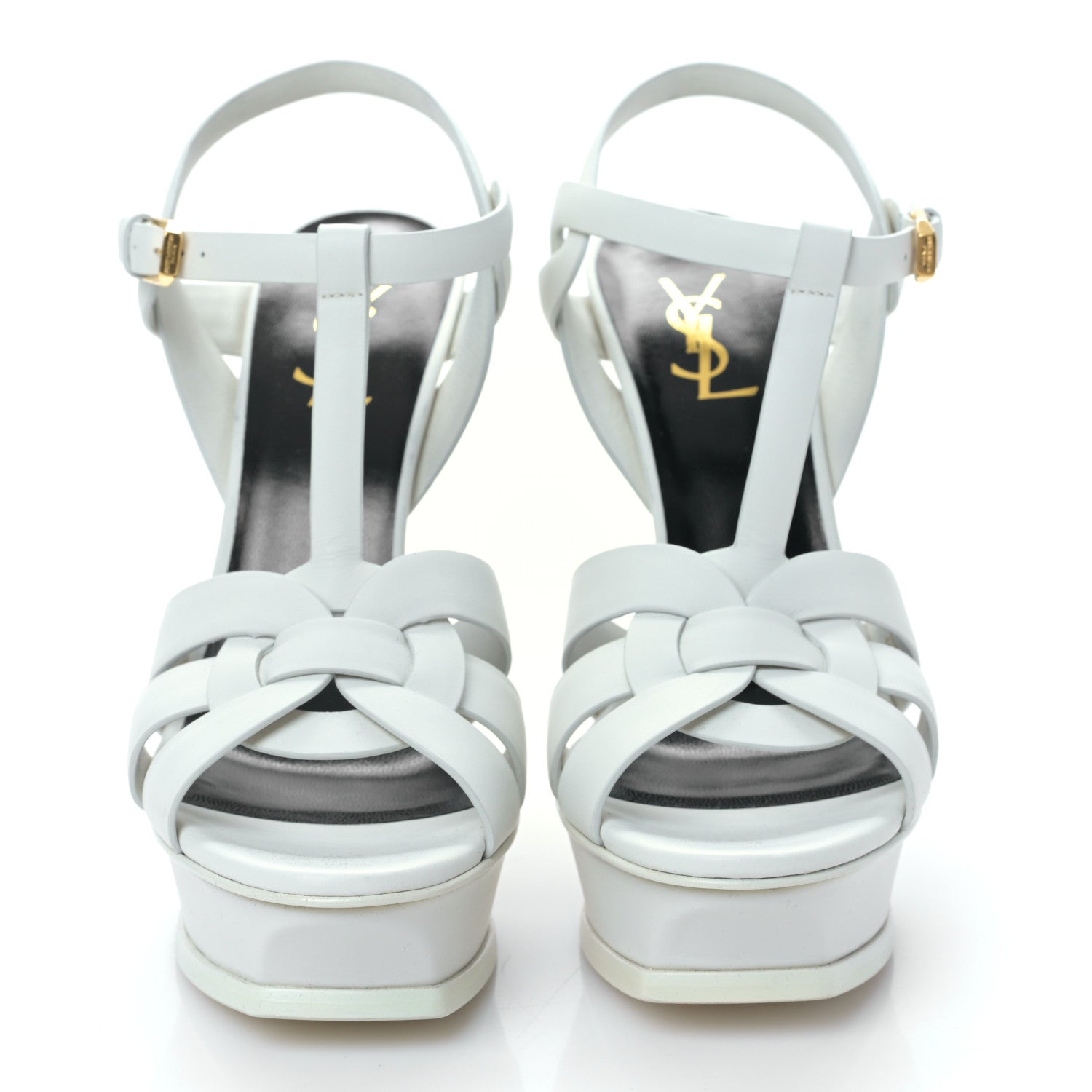 Saint Laurent Calfskin Tribute 105 Platform Sandals 41 Porcellana 2 of 8