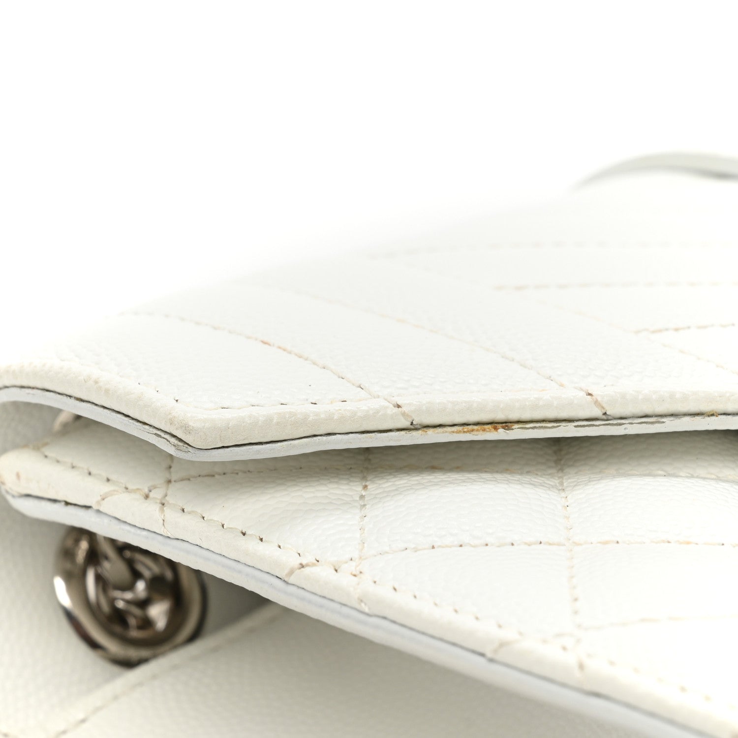 Saint Laurent Grain De Poudre Textured Mixed Matelasse Medium Triquilt Monogram Satchel White 20 of 20