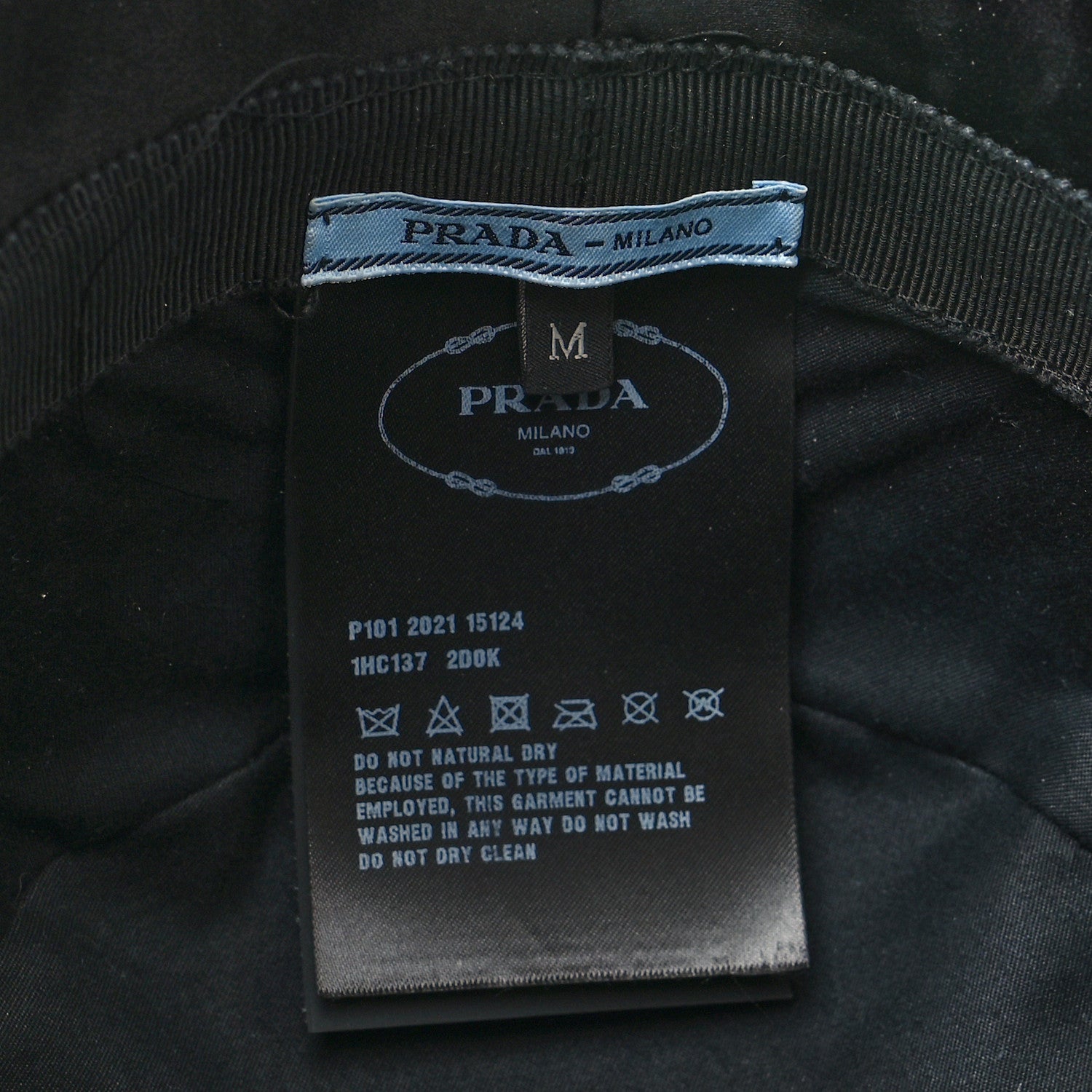 Prada Satin Crystal Metal Triangle Logo Womens Bucket Hat M Metal 7 of 8