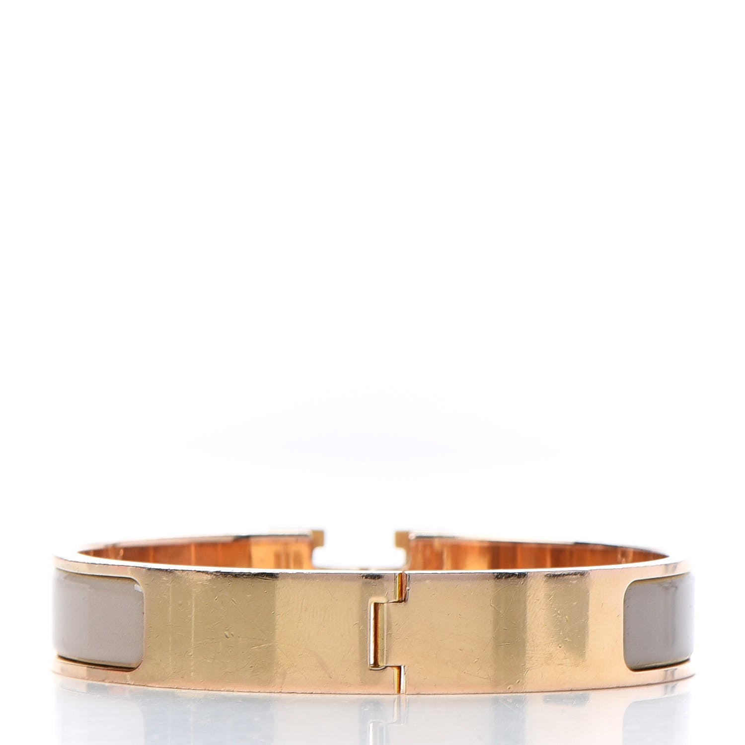 Hermes Enamel Narrow Clic Clac H Bracelet GM Marron Glace 3 of 7