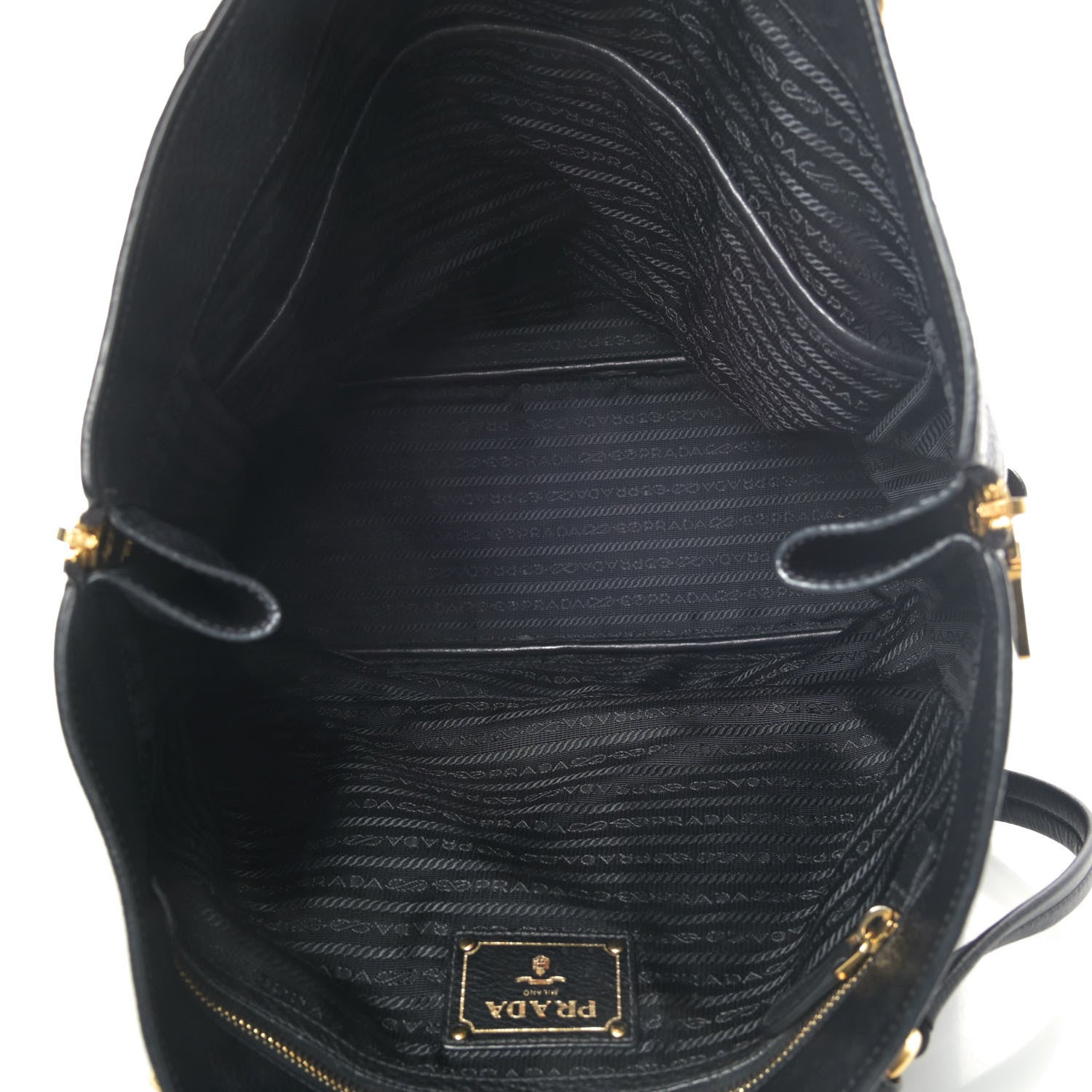 Prada Vitello Daino Side Zip Tote Black 4 of 4