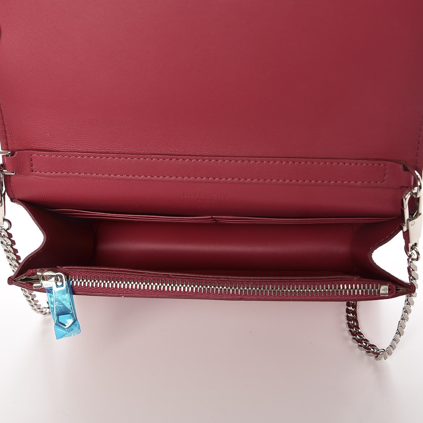 Sugar Goatskin Pandora Chain Wallet Fuchsia