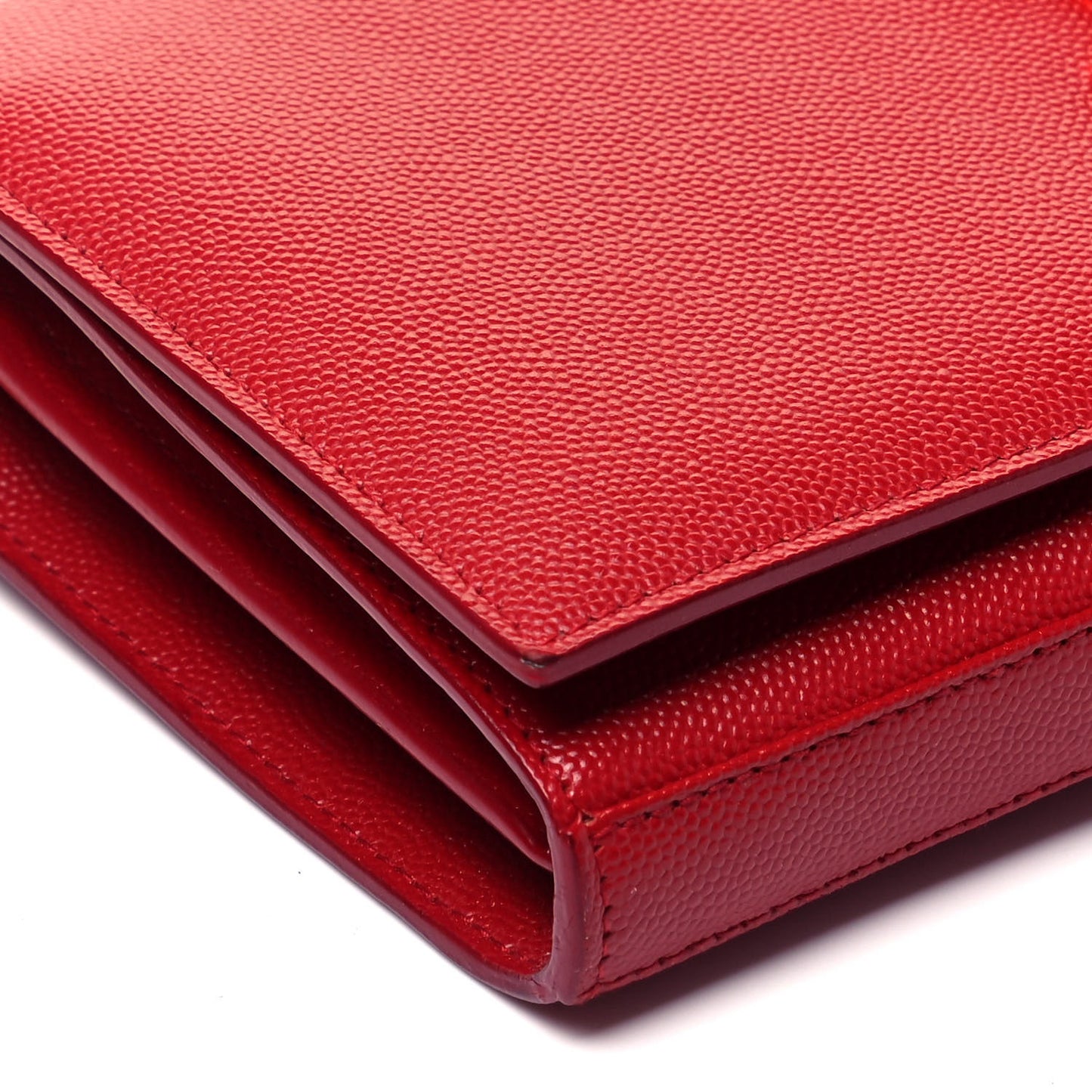 Grain De Poudre Monogram Chain Wallet Red