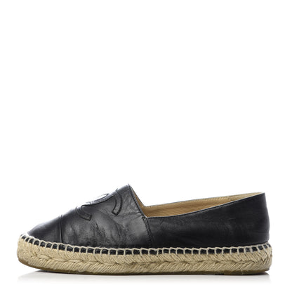 Chanel Lambskin CC Espadrilles 37 Black 1 of 10