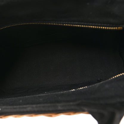 Prada Wicker Canvas Tote Naturale Black 5 of 9