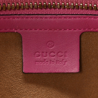 Gucci GG Supreme Monogram Medium Zippered Bucket Tote Beige Hibiscus Red New Rosette 6 of 12