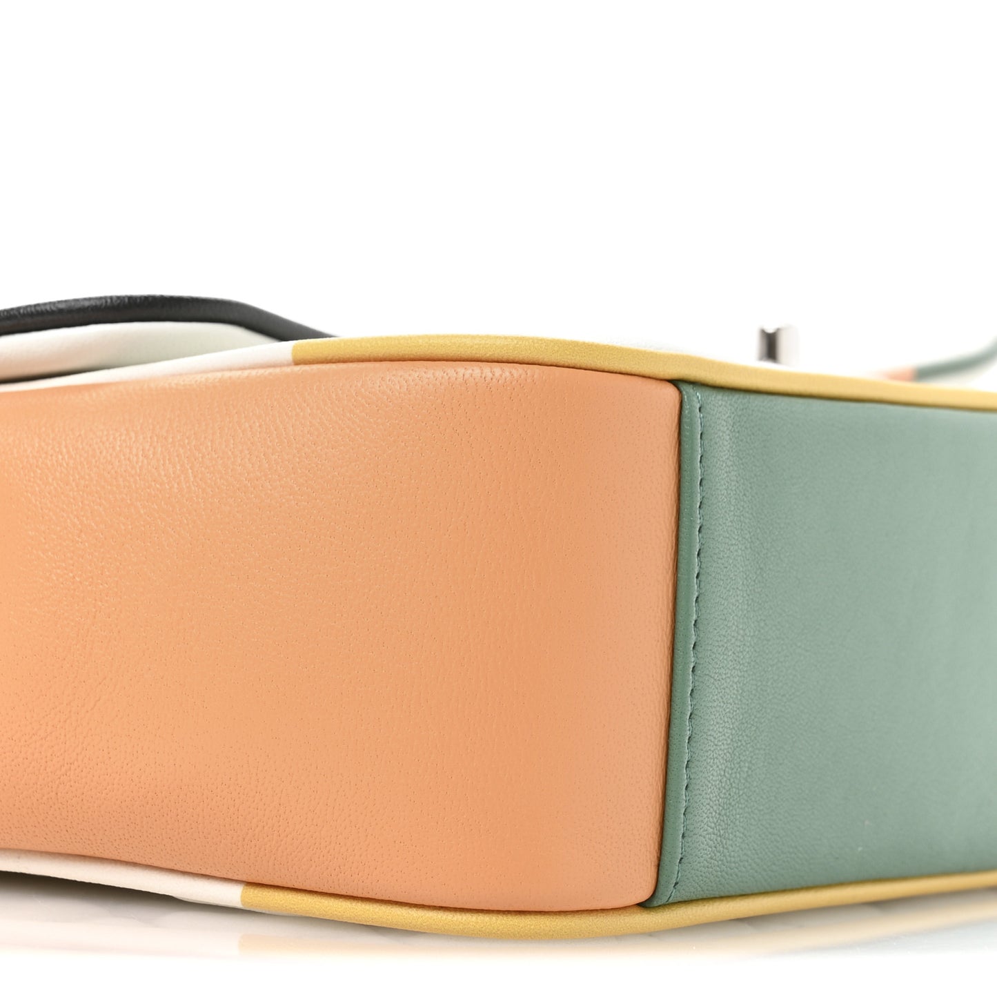 Lambskin Quilted Jumbo Cuba Color Flap White Multicolor