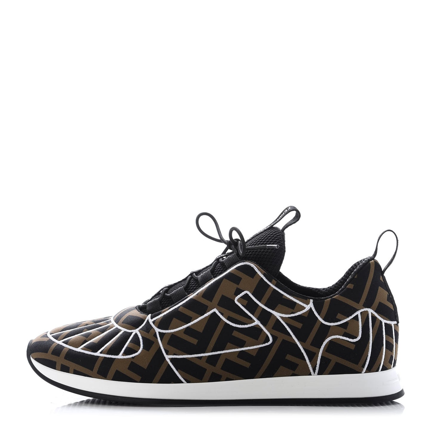 Stretch Fabric FFreedom Sneakers 39 Tobacco Black White