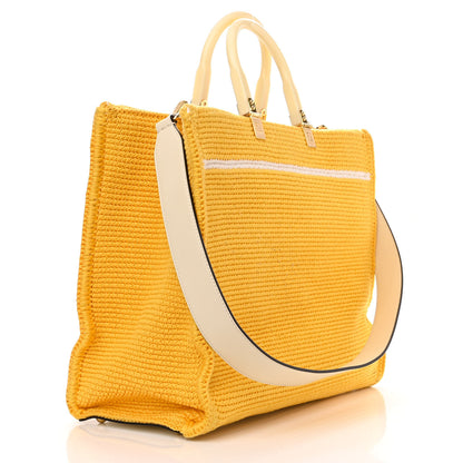 Fendi Crochet Vitello King Logo Plexiglass Medium Fendi Sunshine Shopper Tote Mimosa Panna 3 of 13