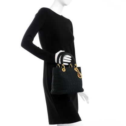 Christian Dior Nylon Cannage Medium Lady Dior Black 2 of 16