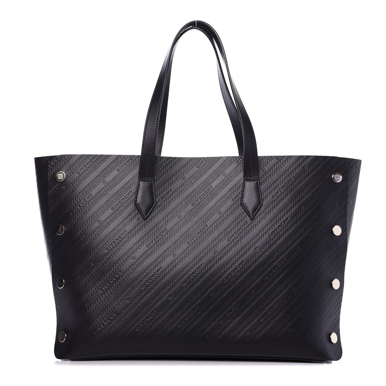 Givenchy Calfskin Chain Embossed Medium Bond Shopper Tote Black 1 of 10