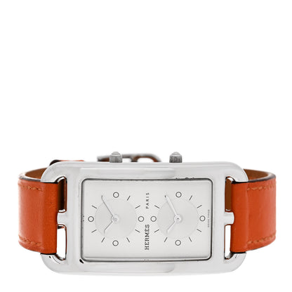 Hermes Stainless Steel Swift 25mm Cape Cod Double Tour Deux Zones Quartz Watch Orange 2 of 4