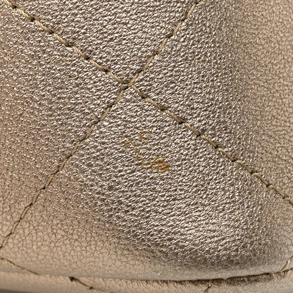 Chanel Metallic Lambskin Quilted Jumbo Double Flap Gold 11 of 15