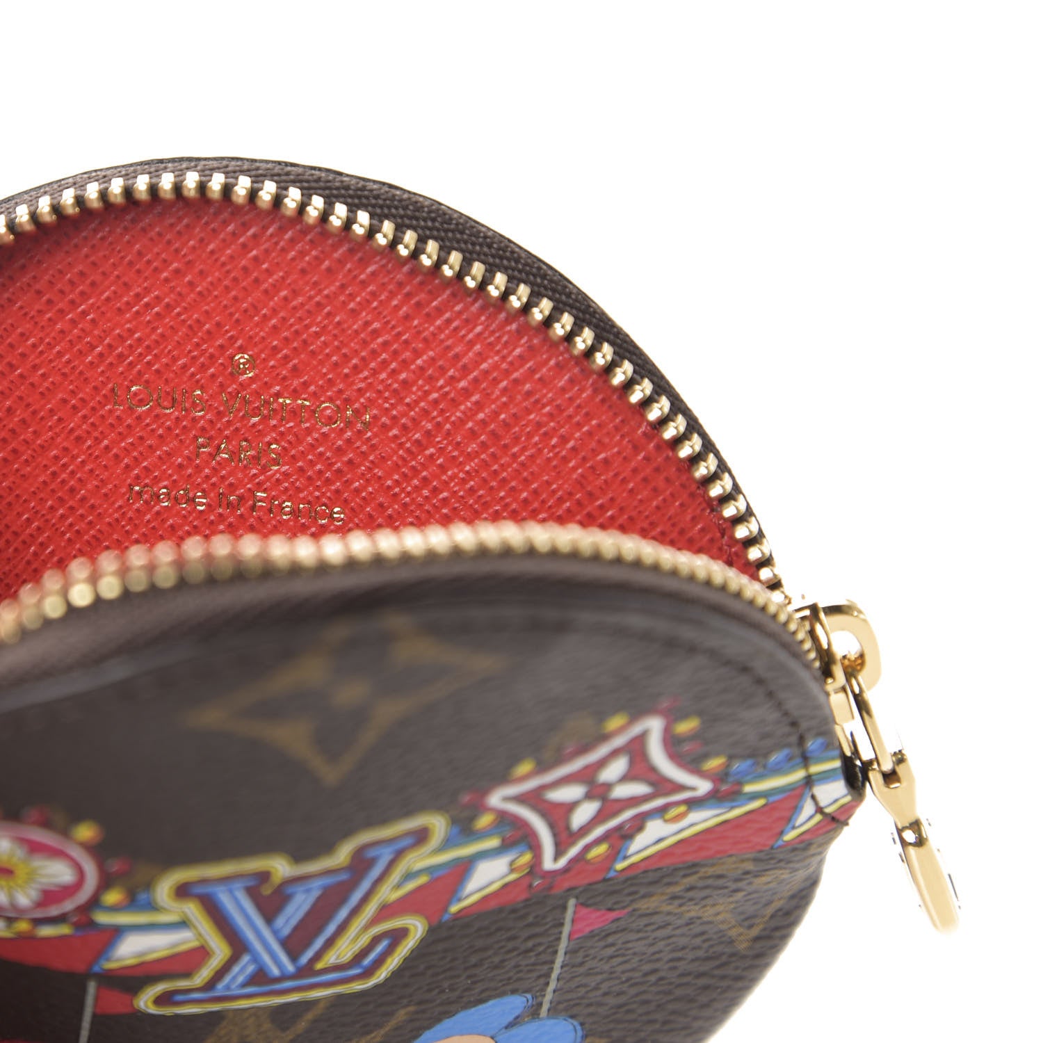Louis Vuitton Monogram 2020 Christmas Animation Bumper Cars Round Coin Purse Coquelicot 6 of 10