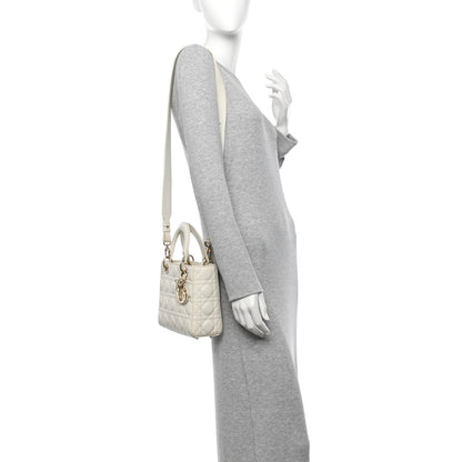 Christian Dior Lambskin Cannage Small Lady Dior White 2 of 10