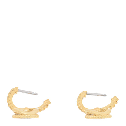 Roberto Coin 18K Yellow White Gold Diamond Barocco Hoop Drop Earrings 3 of 5
