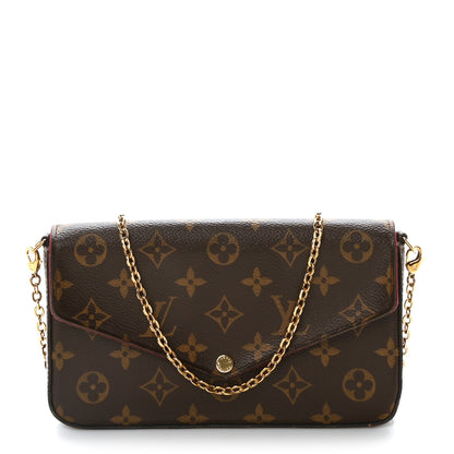 Louis Vuitton Monogram Pochette Felicie Chain Wallet Fuchsia 1 of 12