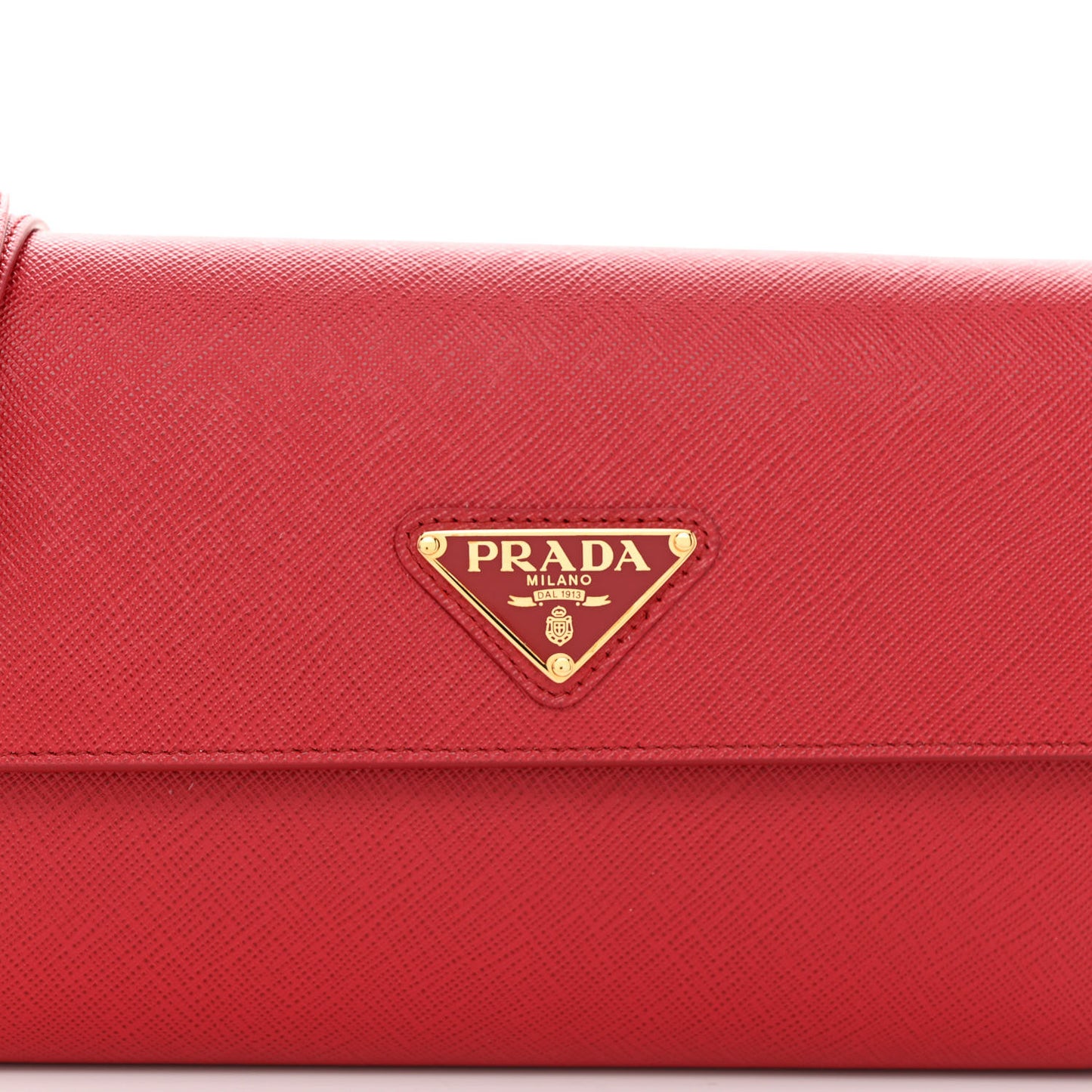 Saffiano Wallet With Shoulder Strap Fuoco