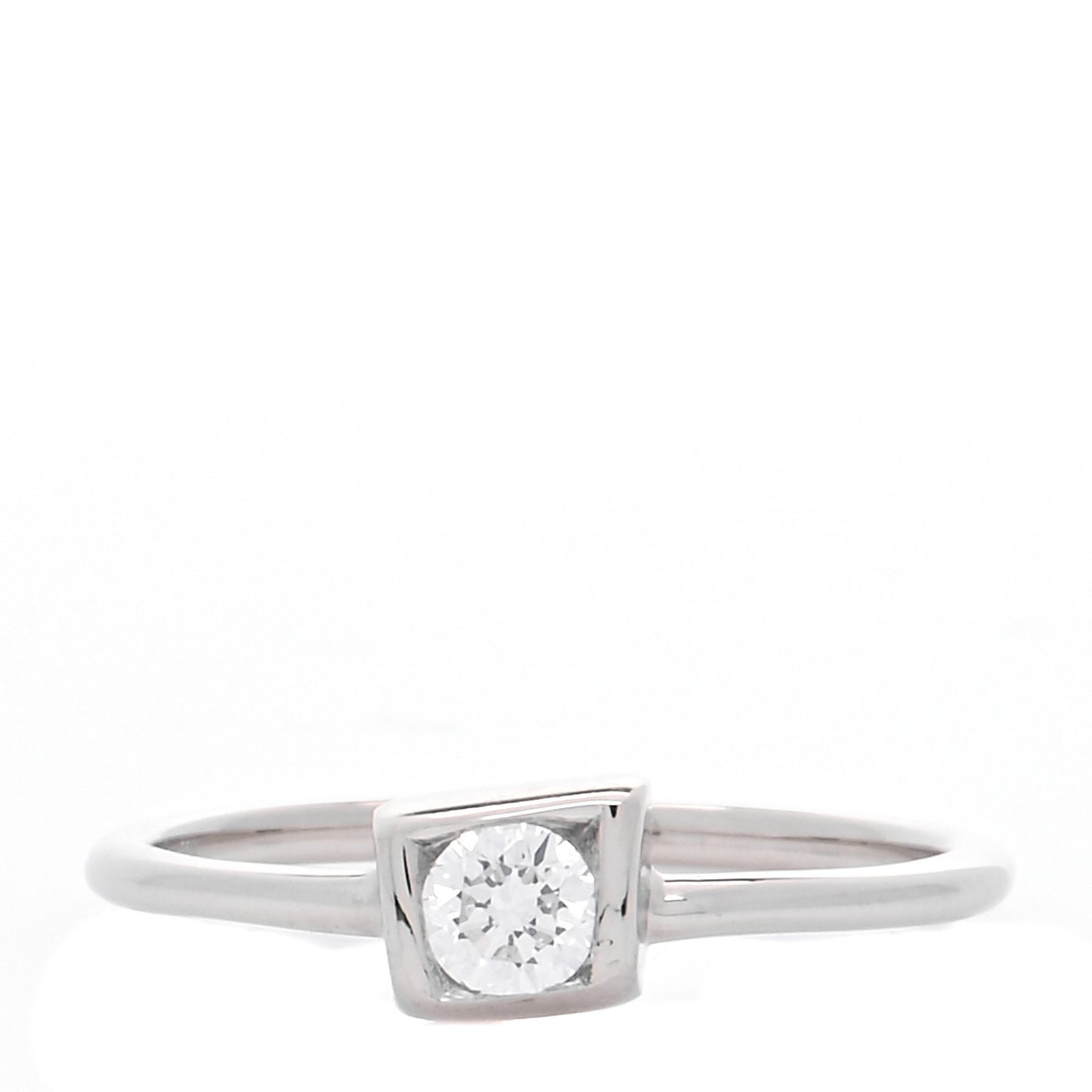 18K White Gold Diamond .17ct Frank Gehry Torque Ring 53 6.25