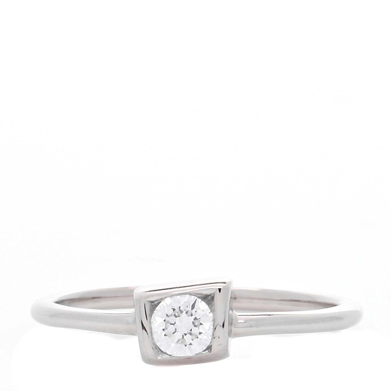 Tiffany 18K White Gold Diamond .17ct Frank Gehry Torque Ring 53 6.25 1 of 5