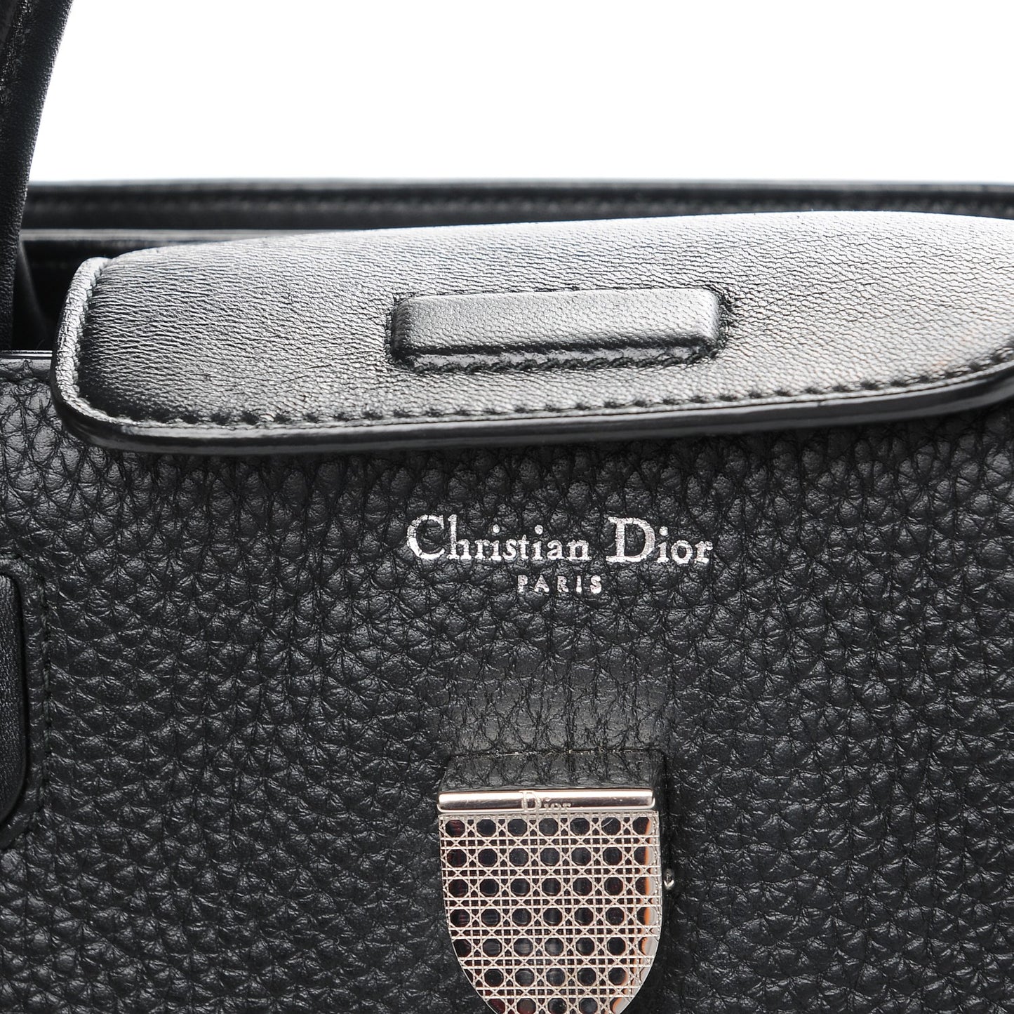 Grained Calfskin Medium Diorever Flap Black