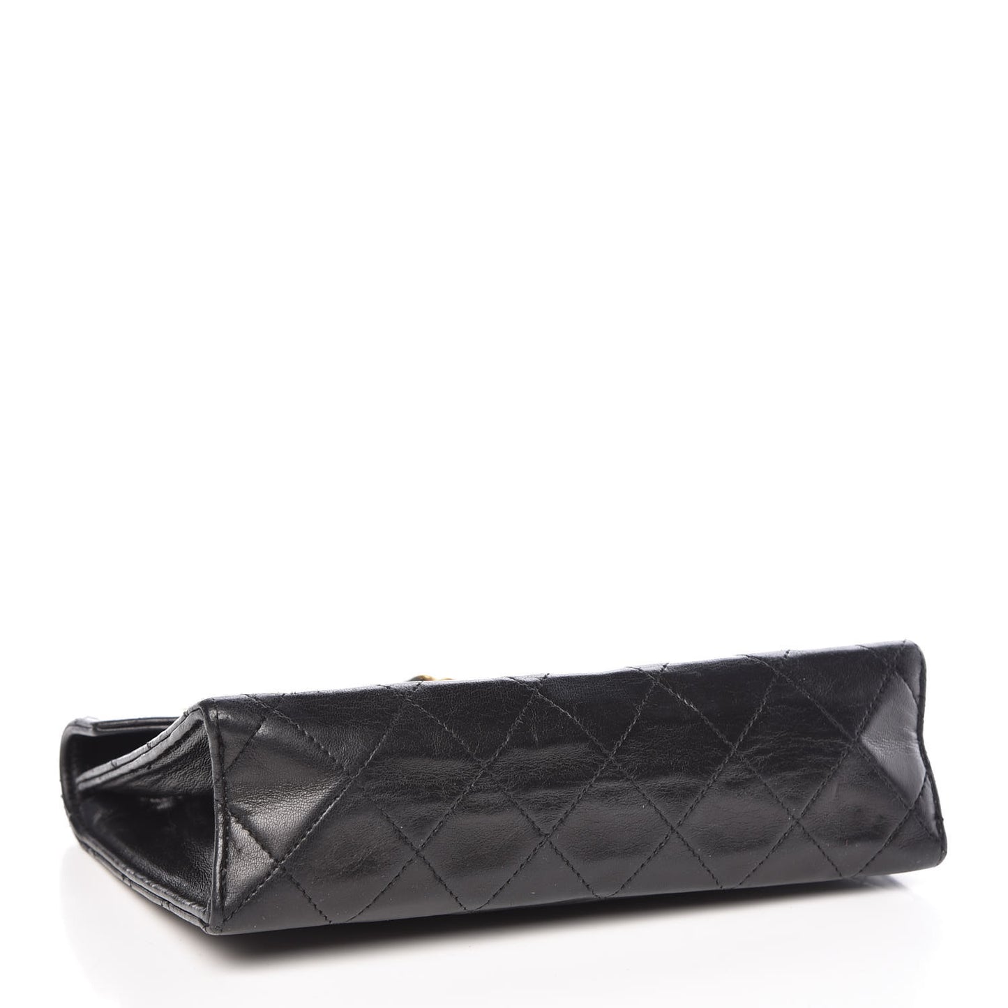Lambskin Quilted Envelope Flap Black