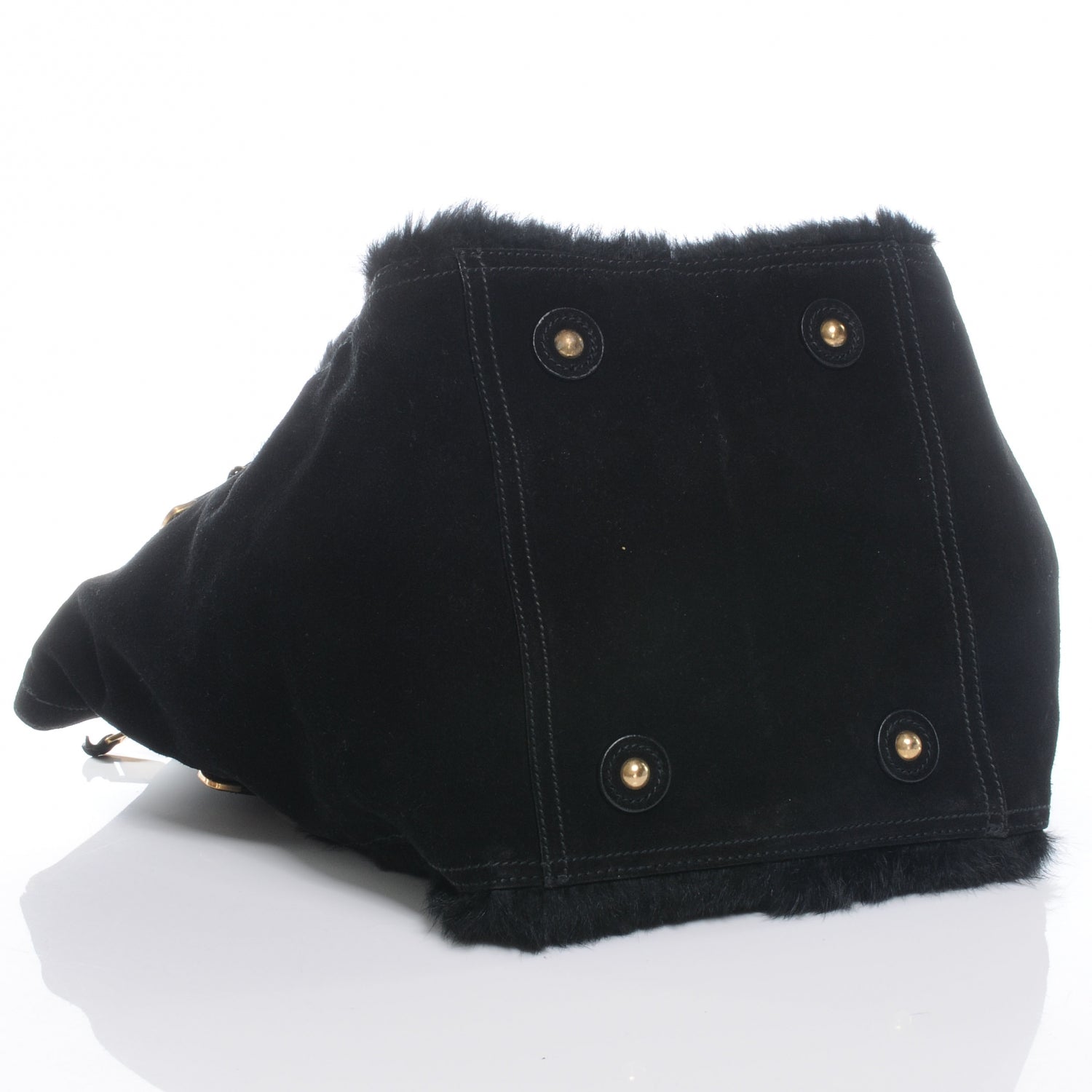 Saint Laurent Suede Mink Medium Downtown Tote Black 4 of 7