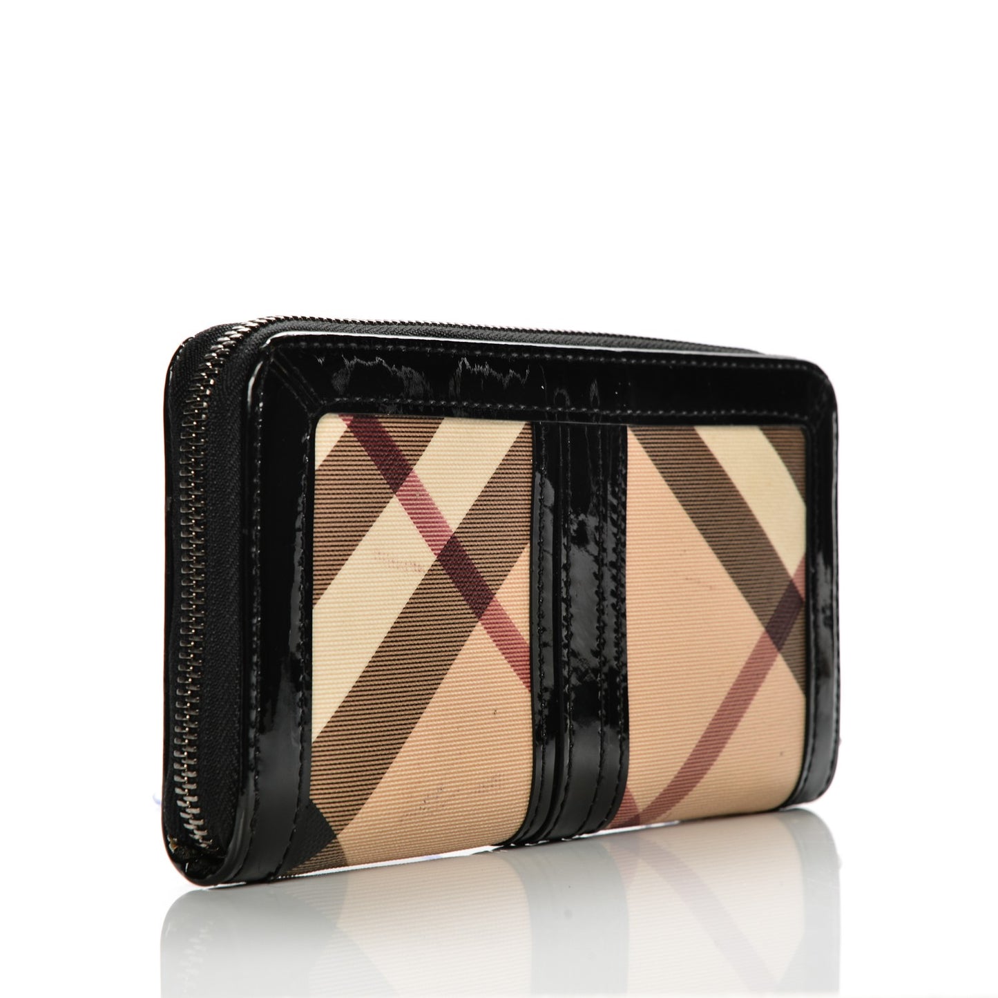Supernova Check Large Ziggy Zip Around Wallet Black