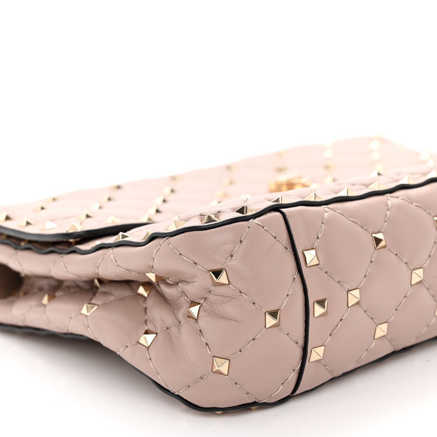 Valentino Garavani Lambskin Medium Rockstud Spike Shoulder Bag Poudre 7 of 8
