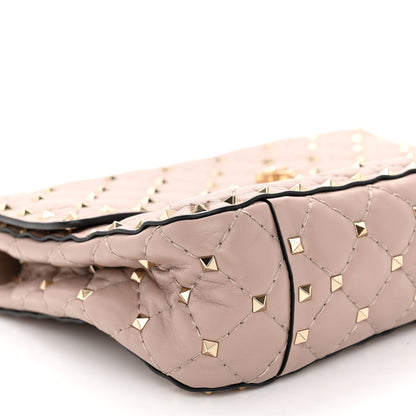 Valentino Garavani Lambskin Medium Rockstud Spike Shoulder Bag Poudre 7 of 8