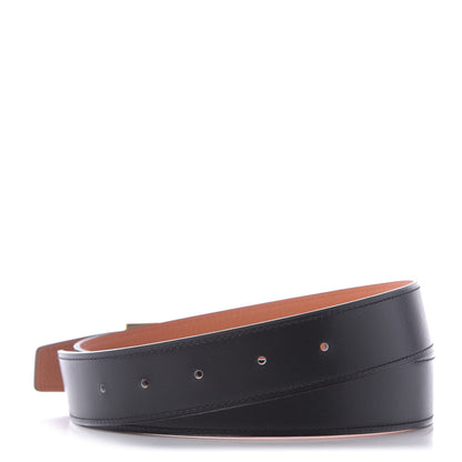 Hermes Box Togo 32mm Guilloche H Belt 85 Black Orange 2 of 11