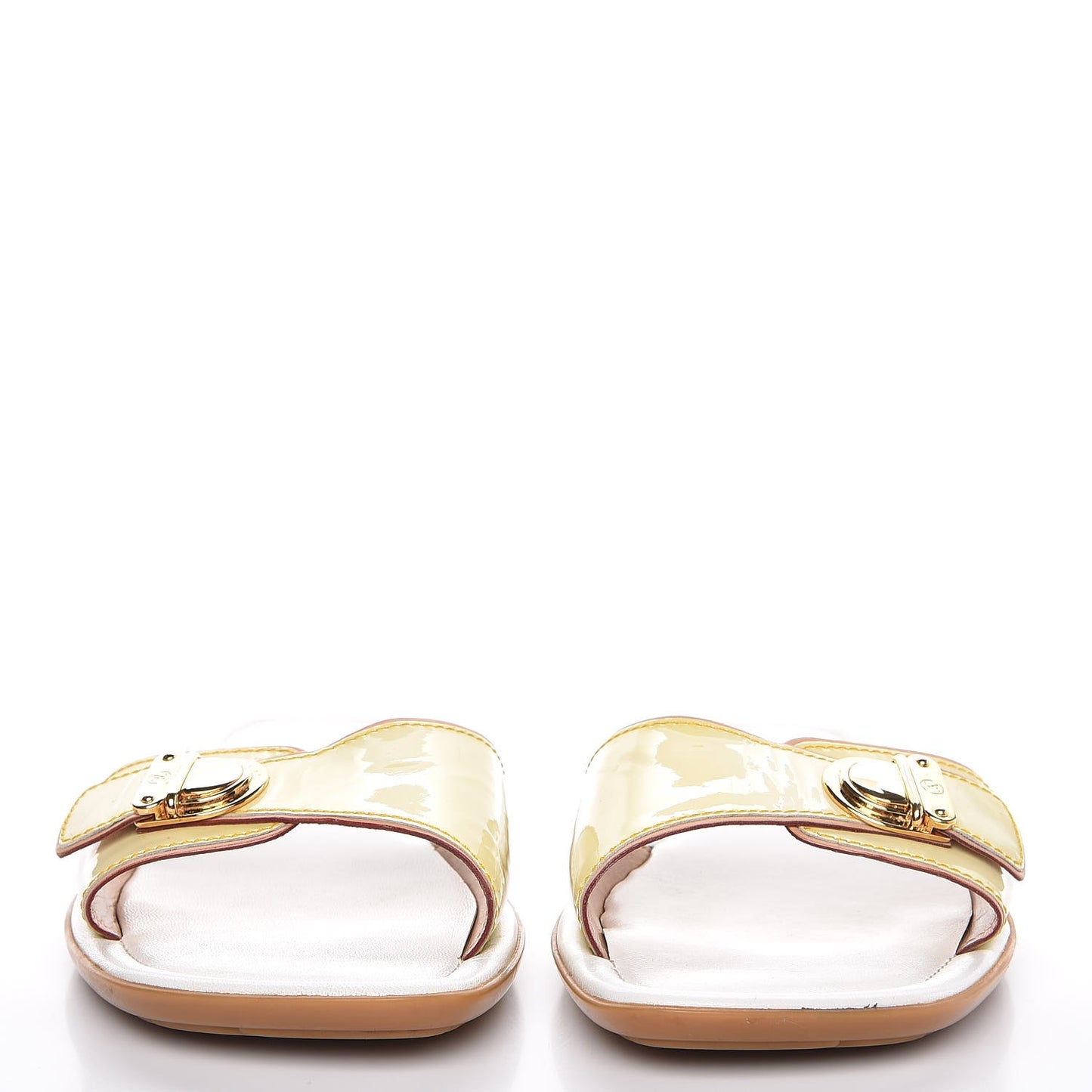 Patent Slide Sandal 37 Ivory