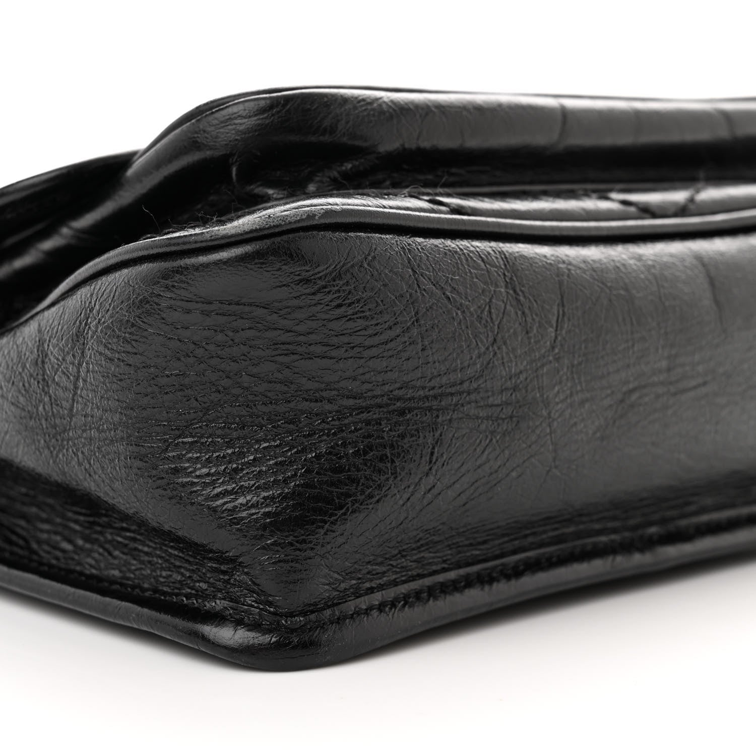 Saint Laurent Crinkled Lambskin Matelasse Monogram Baby Niki Chain Satchel Black 8 of 9