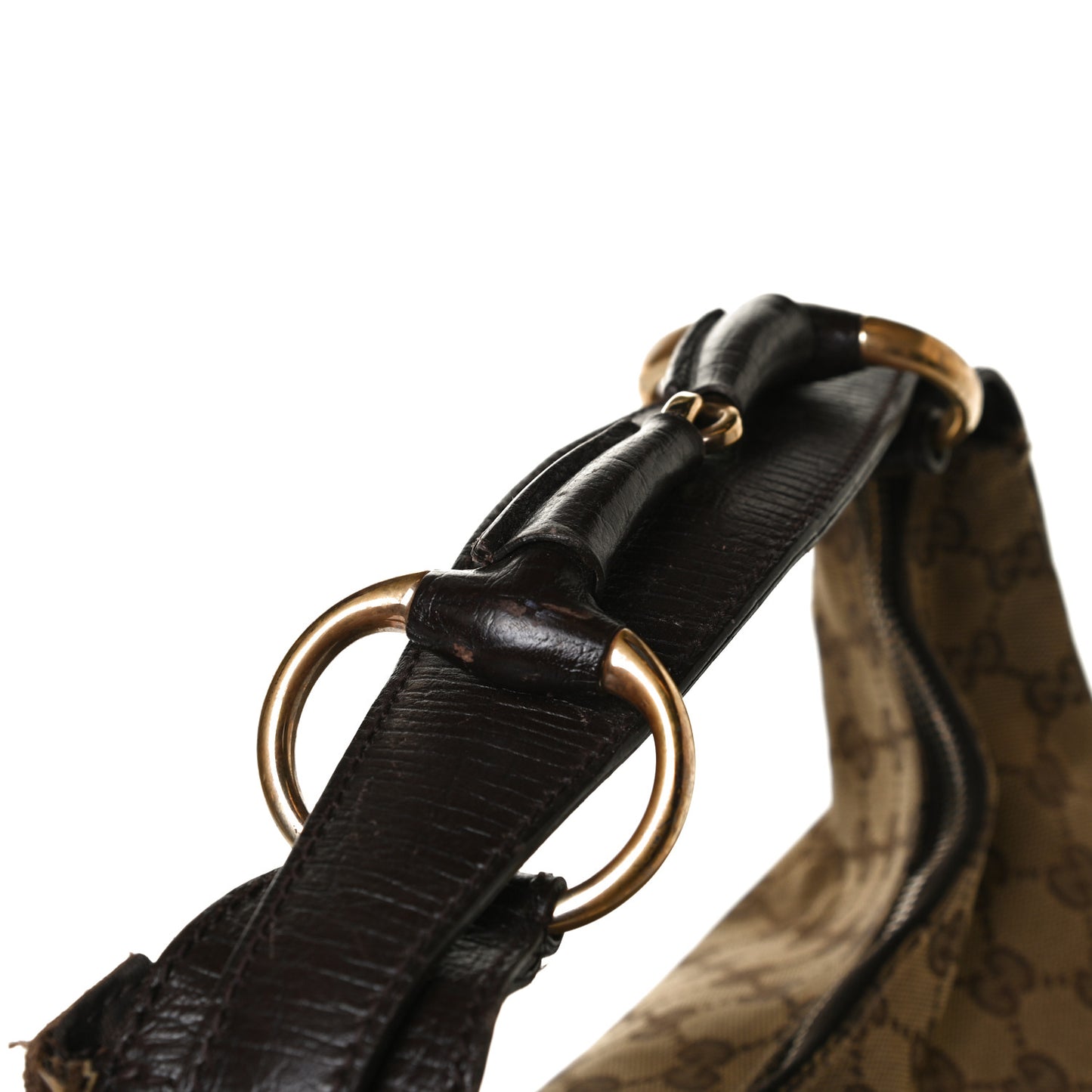 Monogram Medium Horsebit Chain Hobo Dark Brown