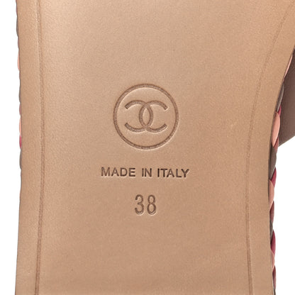 Chanel Lambskin Mule Sandals 38 Light Brown 6 of 9