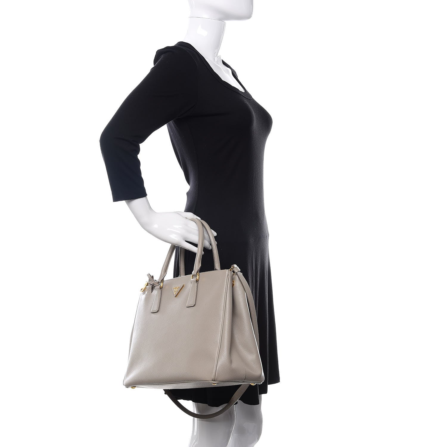 Prada Saffiano Medium Galleria Double Zip Tote Pomice 2 of 20