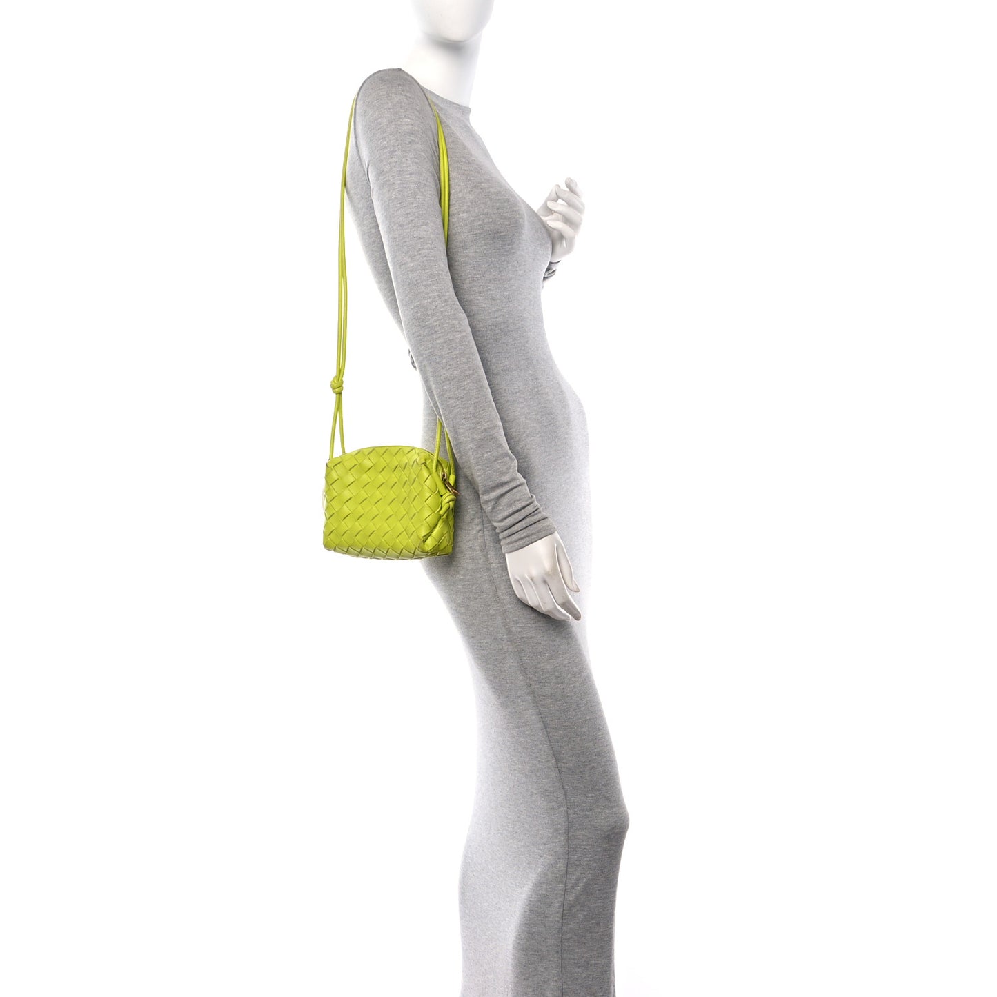 Nappa Intrecciato Mini Loop Camera Bag Acid Kiwi