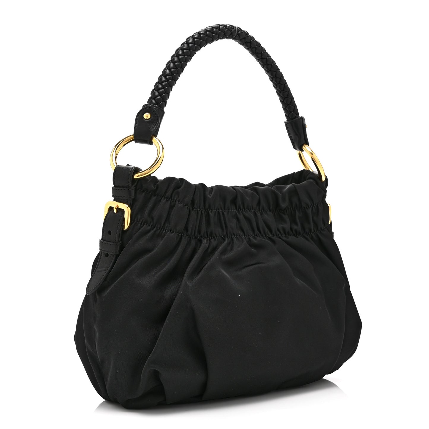 Tessuto Nylon Bow Shoulder Bag Black