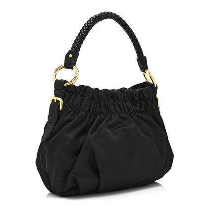 Prada Tessuto Nylon Bow Shoulder Bag Black 3 of 10