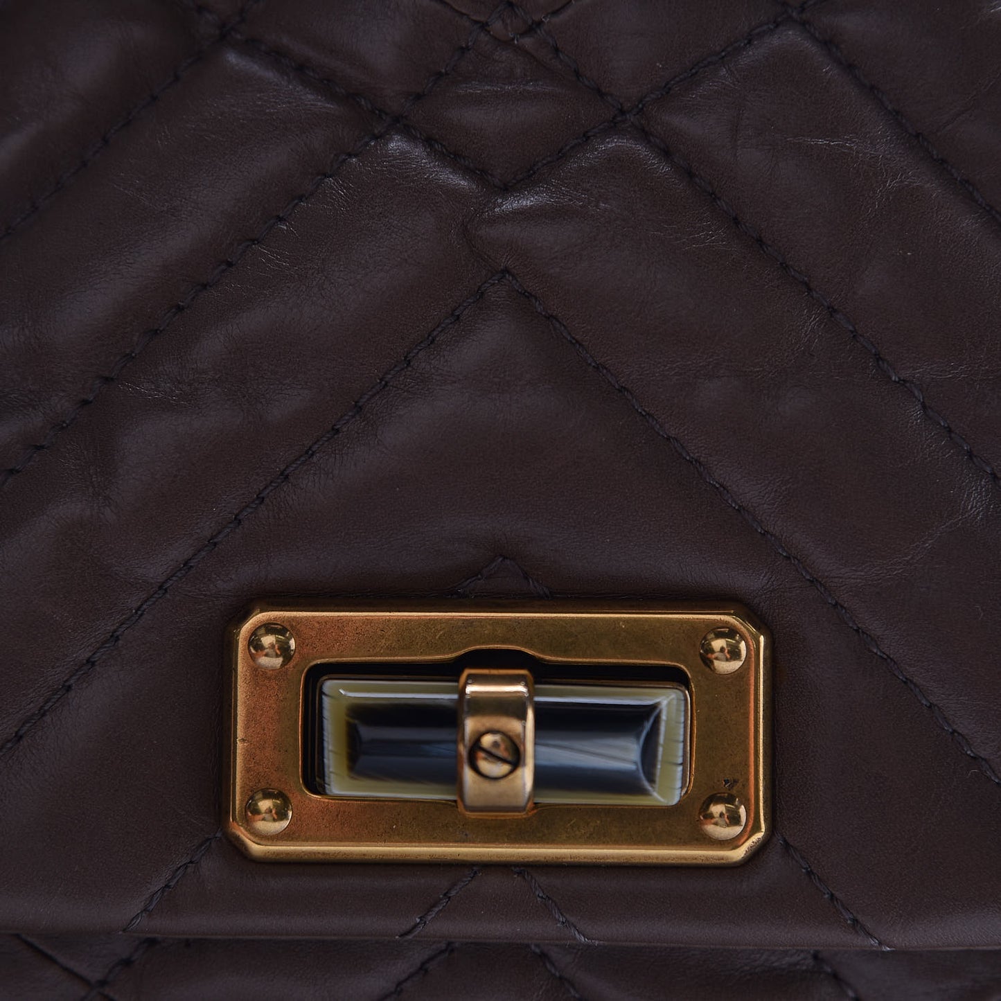 Calfskin Quilted Medium Happy Shoulder Bag Brown Olive