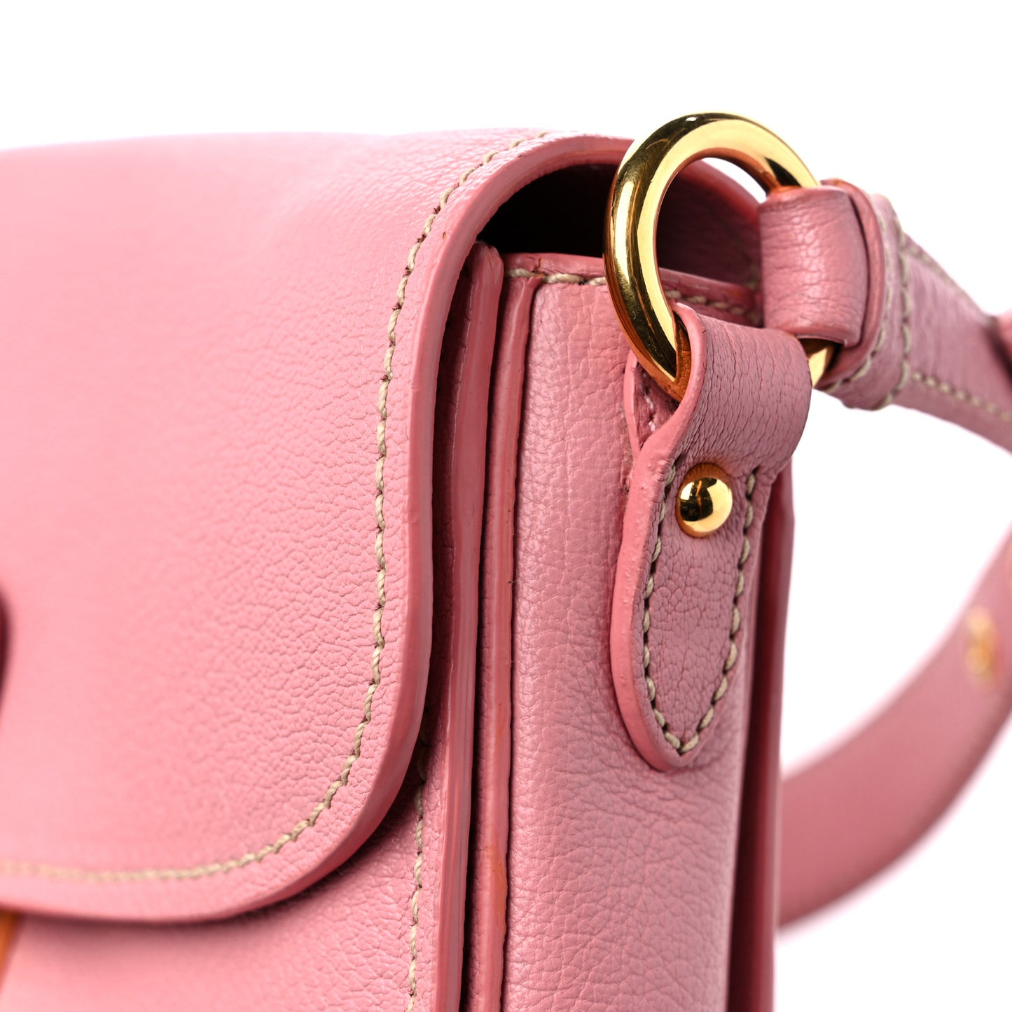 Goatskin Madras Shoulder Bag Rosa