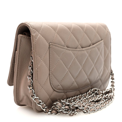 Chanel Lambskin Quilted Wallet On Chain WOC Taupe 3 of 10
