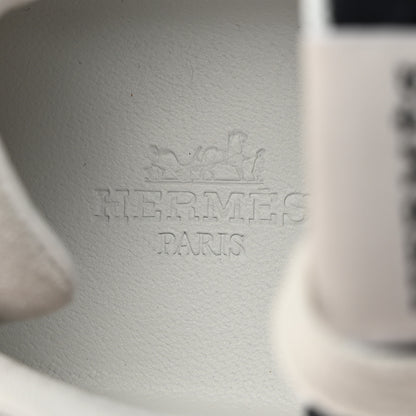 Hermes Suede Goatskin Jet Sneakers 39 Marine White 6 of 8