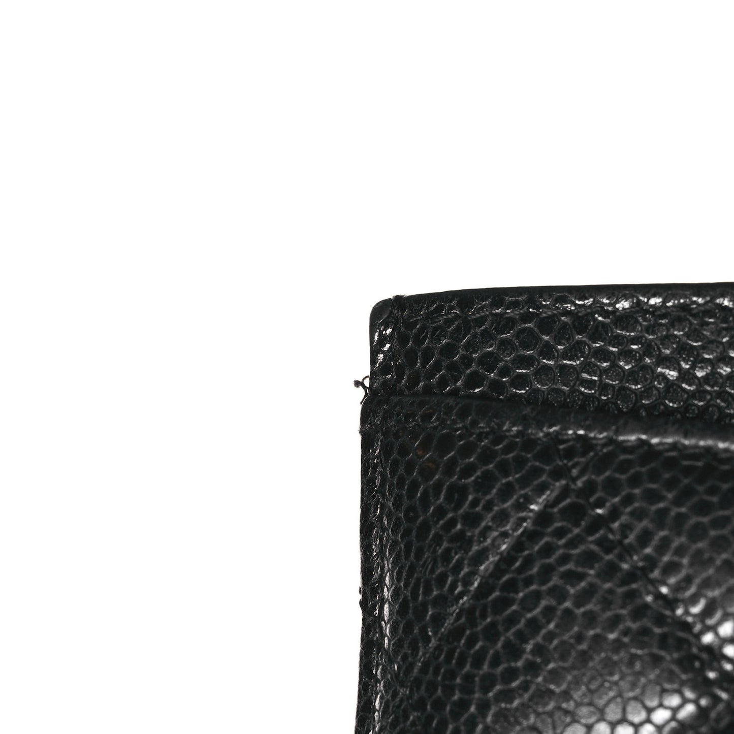Caviar Quilted Card Holder Black